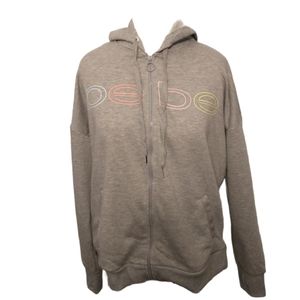 Bebe Neon Lites Logo Zip Up Grey 2X